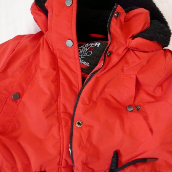 Superdry Ladies Red Winter Parka  Coat 12 - Picture 10 of 16